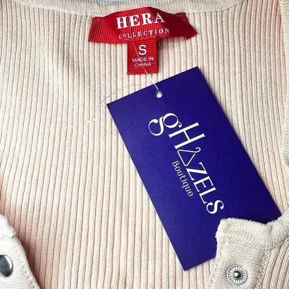Hera Collection gHazels Boutique Baby Pink Top Size Small Brand New With Tag - Picture 3 of 3